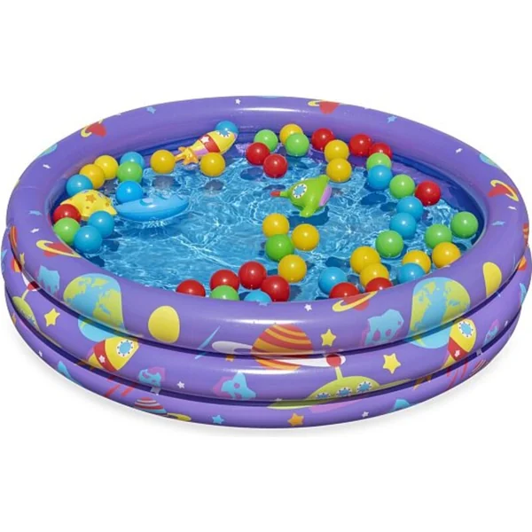 Bestway Piscine gonflable Intergalactic surprise avec ballons (50 pièces), 102x25 cm