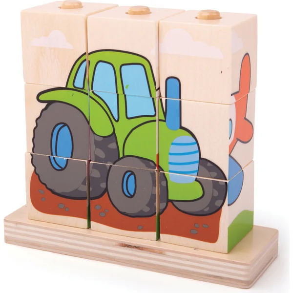 Bigjigs Baby Cubes empilables véhicules