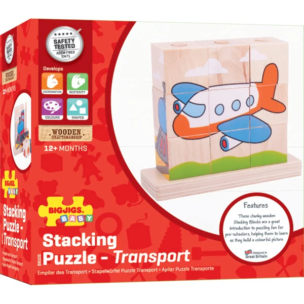 Bigjigs Baby Cubes empilables véhicules