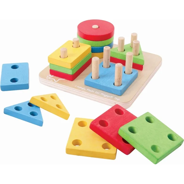 Bigjigs Baby Empilage de formes colorées sur tiges
