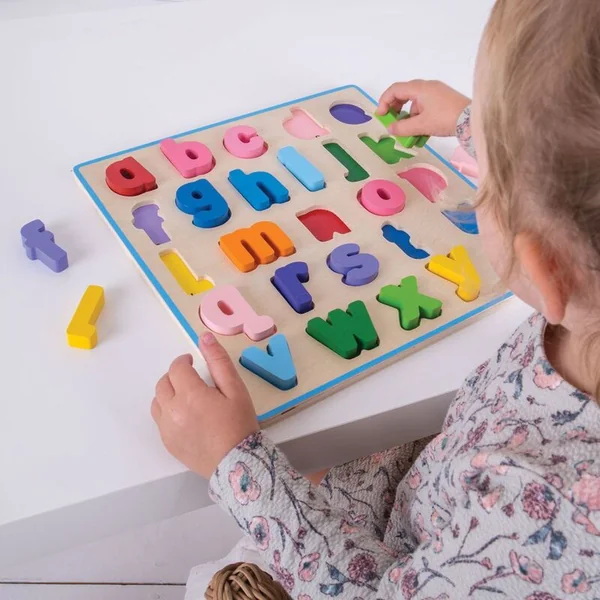 Bigjigs Baby Puzzle en bois Alphabet lettres minuscules