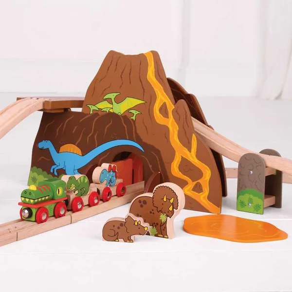 Bigjigs Rail Circuit de train en bois dinosaures