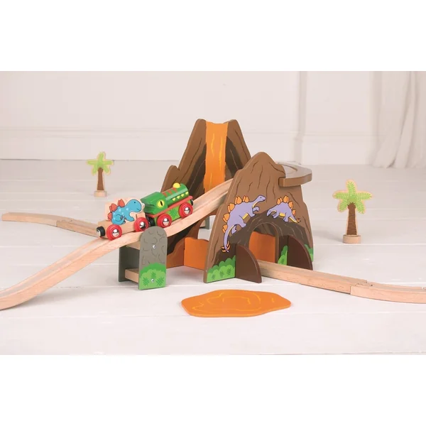 Bigjigs Rail Circuit de train en bois dinosaures