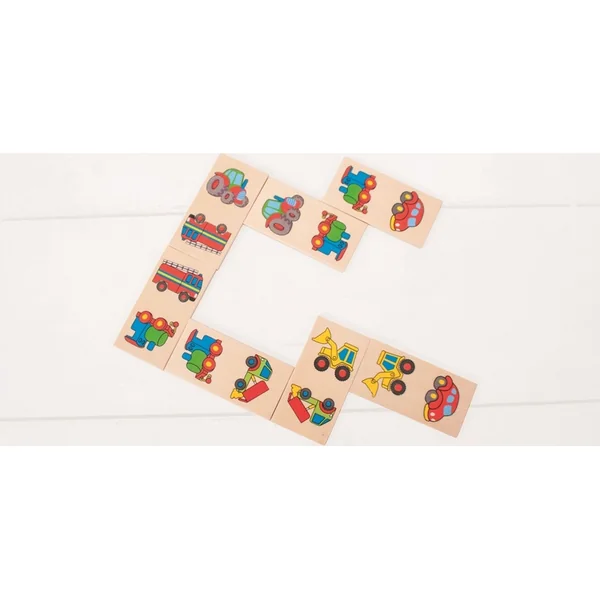 Bigjigs Toys Domino en bois véhicules