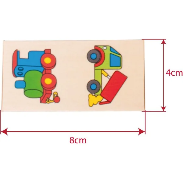 Bigjigs Toys Domino en bois véhicules