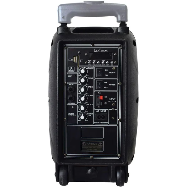 BLUETOOTH® KARAOKE AUDIO SYSTEM 8’’ AVEC ROULETTES, LUMIERES ET MICRO