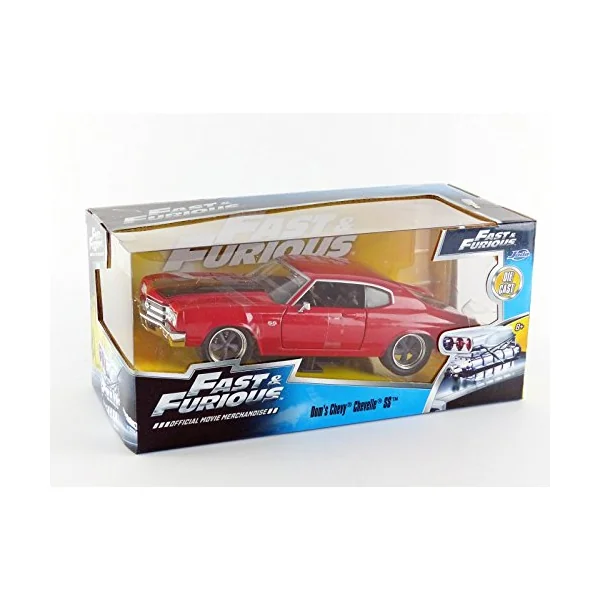(Boite endommagée) FAST & FURIOUS: DOM'S 1970 CHEVY CHEVELLE SS - véhicule miniature 1/24