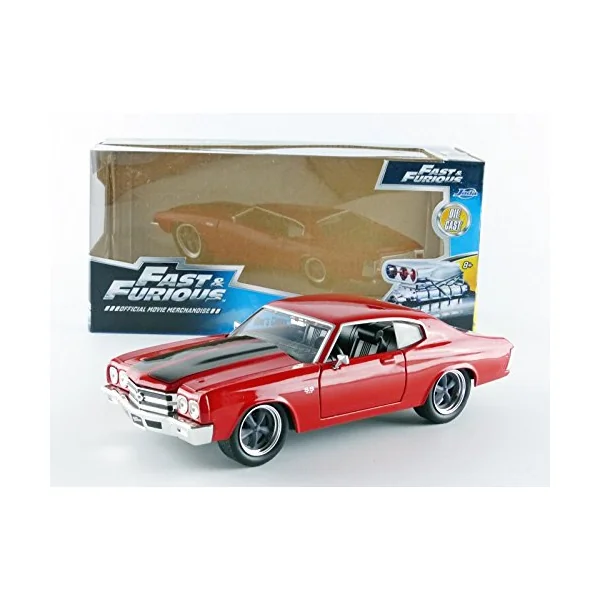 (Boite endommagée) FAST & FURIOUS: DOM'S 1970 CHEVY CHEVELLE SS - véhicule miniature 1/24