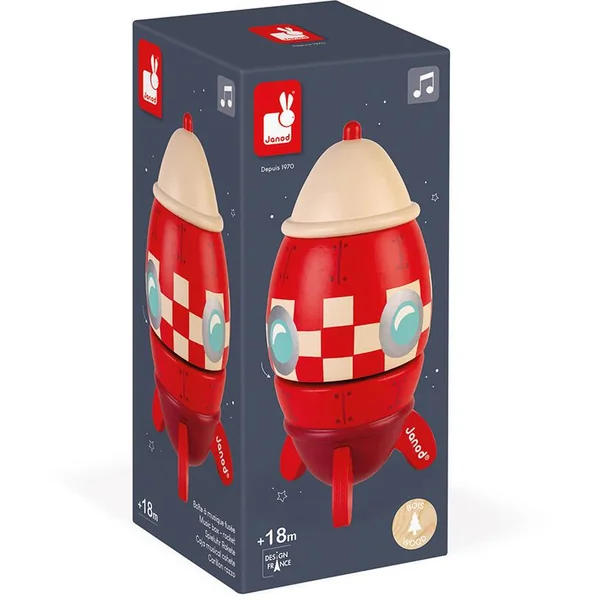 BOITE À MUSIQUE FUSÉE (BOIS)