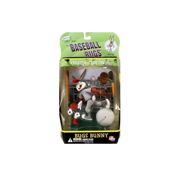 (boites endommagées) LOONEY TUNES: BUGS BUNNY & GAS-HOUSE "BASEBALL BUGS" - assortiment de 2 figurines pvc