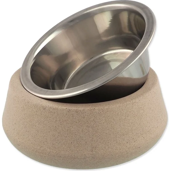 Bol Dog Fantasy inox EcoStyle beige 14cm, 480ml