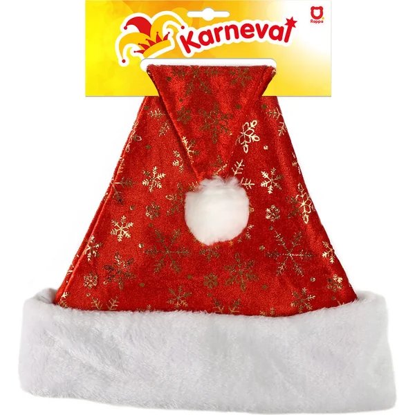 Bonnet de Noël avec flocons dorés 40 cm