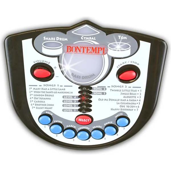 Bontempi Ensemble de batterie 4 pièces avec tabouret