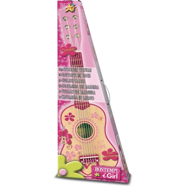 Bontempi Guitare classique en bois 55 cm en rose fille 225572