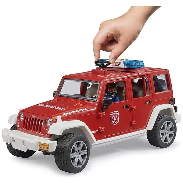 Bruder 02528 Jeep Wrangler Pompiers avec figurine