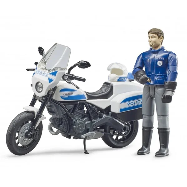 Bruder - Bworld Scrambler Ducati Police Motorcycle - Action & Toy Figures