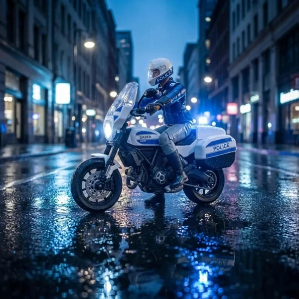 Bruder - Bworld Scrambler Ducati Police Motorcycle - Action & Toy Figures