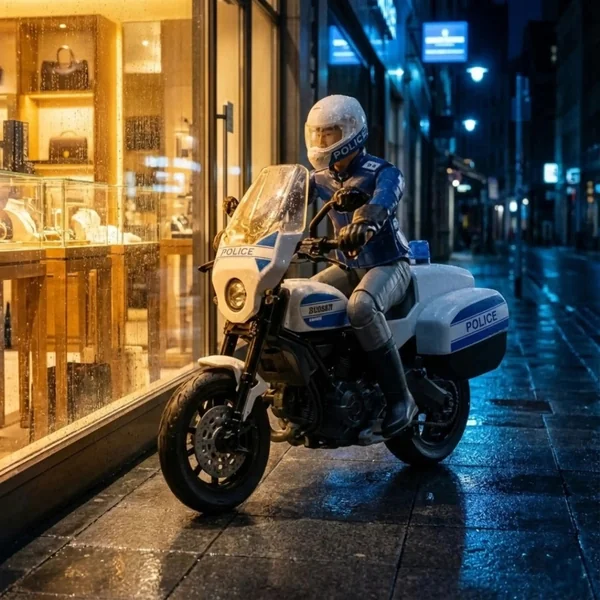 Bruder - Bworld Scrambler Ducati Police Motorcycle - Action & Toy Figures