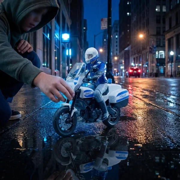 Bruder - Bworld Scrambler Ducati Police Motorcycle - Action & Toy Figures