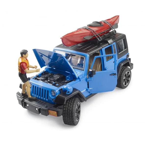 Bruder - Jeep Wrangler Rubicon Unlimited With Kayak And Kayaker - Play Vehicle