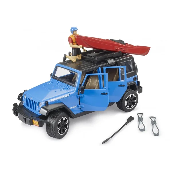 Bruder - Jeep Wrangler Rubicon Unlimited With Kayak And Kayaker - Play Vehicle