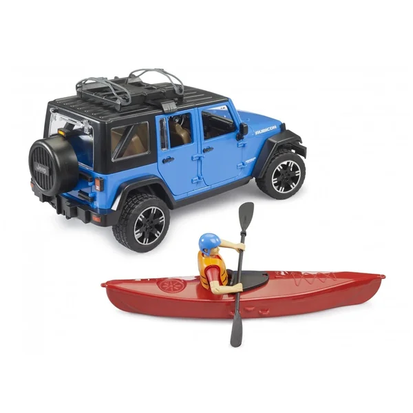 Bruder - Jeep Wrangler Rubicon Unlimited With Kayak And Kayaker - Play Vehicle