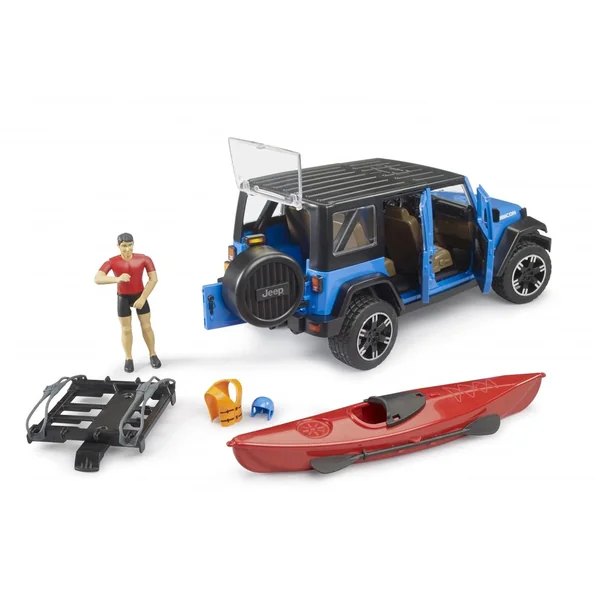 Bruder - Jeep Wrangler Rubicon Unlimited With Kayak And Kayaker - Play Vehicle