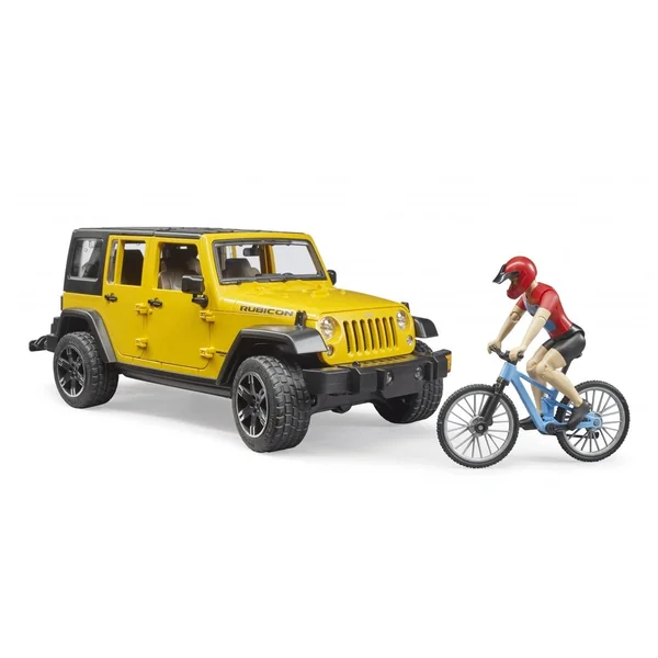 Bruder - Jeep Wrangler Rubicon With Mountain Bike And Cyclist - Play Vehicle