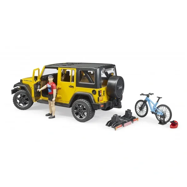 Bruder - Jeep Wrangler Rubicon With Mountain Bike And Cyclist - Play Vehicle