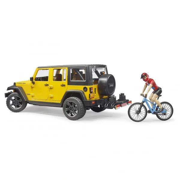 Bruder - Jeep Wrangler Rubicon With Mountain Bike And Cyclist - Play Vehicle