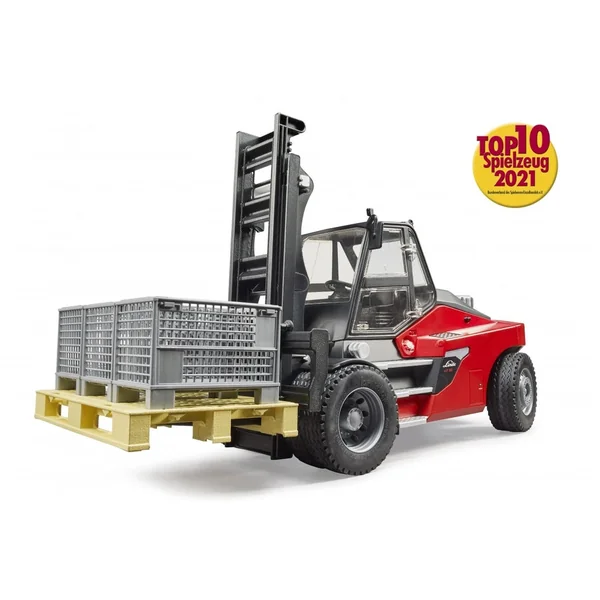 Bruder - Linde Ht160D Stacker With Pallet And 3 Pallet Cages - Play Vehicle