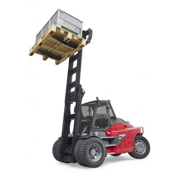Bruder - Linde Ht160D Stacker With Pallet And 3 Pallet Cages - Play Vehicle