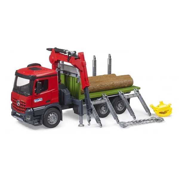 Bruder - Mb Arocs Timber Truck With Loading Crane Grab And 3 Trunks - Play Vehicle