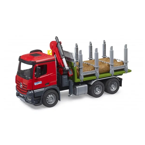 Bruder - Mb Arocs Timber Truck With Loading Crane Grab And 3 Trunks - Play Vehicle