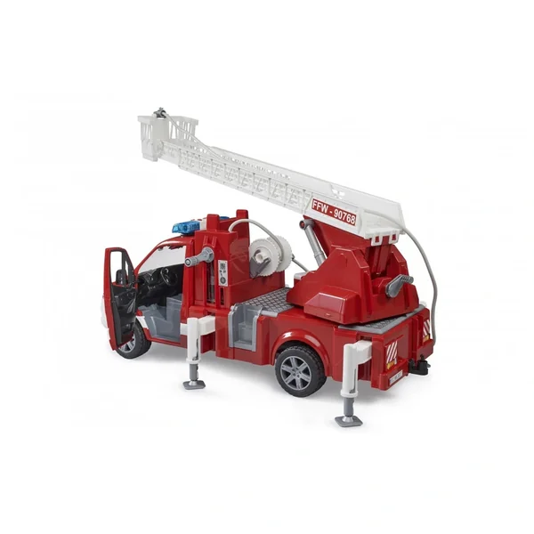 Bruder - Mb Sprinter Fire Service With Turntable Ladder, Pump And Light And Sound Module - Play Vehicle