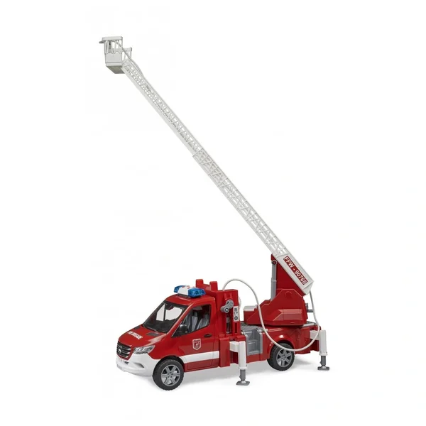 Bruder - Mb Sprinter Fire Service With Turntable Ladder, Pump And Light And Sound Module - Play Vehicle