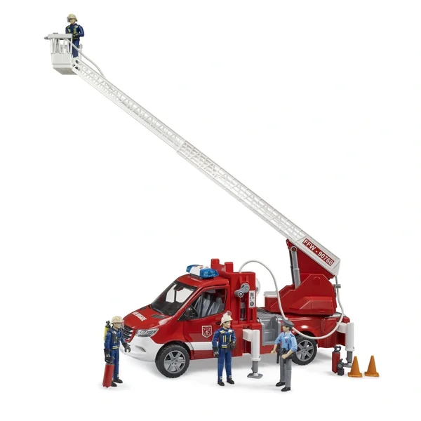 Bruder - Mb Sprinter Fire Service With Turntable Ladder, Pump And Light And Sound Module - Play Vehicle