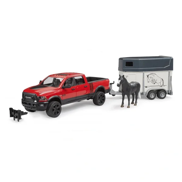 Bruder - Ram 2500 Power Wagon With Horse Trailer And Horse - Play Vehicle