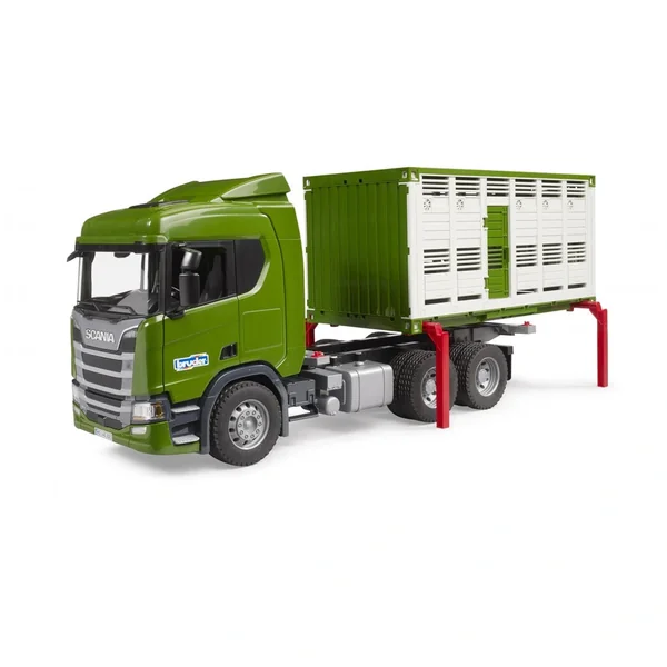 Bruder - Scania Super 560R Cattle Transportation Truck With 1 Cattle - Play Vehicle