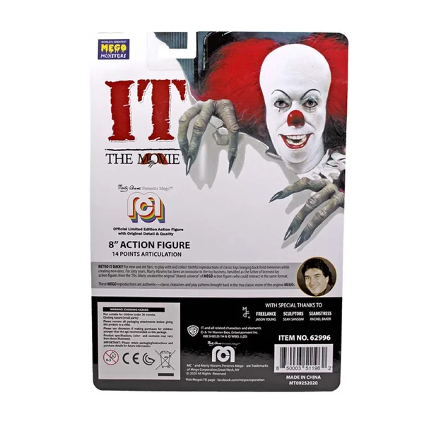 BURNED FACE PENNYWISE FIGURINE « IL » EST REVENU 1990 MEGO 20 CM