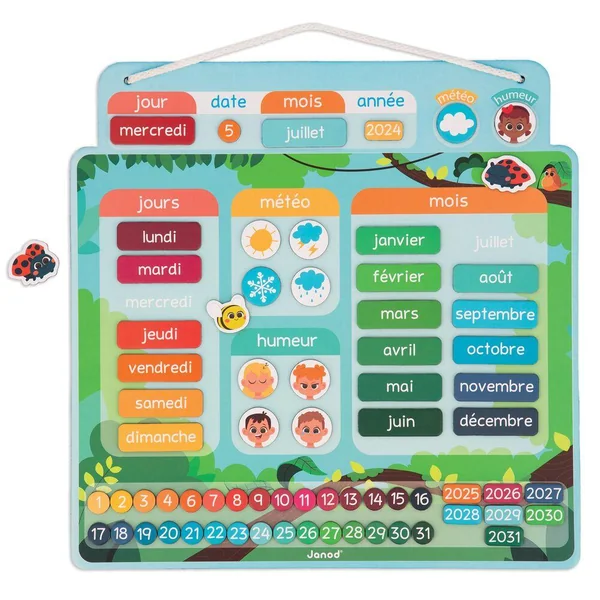 CALENDRIER MAGNETIQUE - APPRENDRE L'HEURE ET LE TEMPS