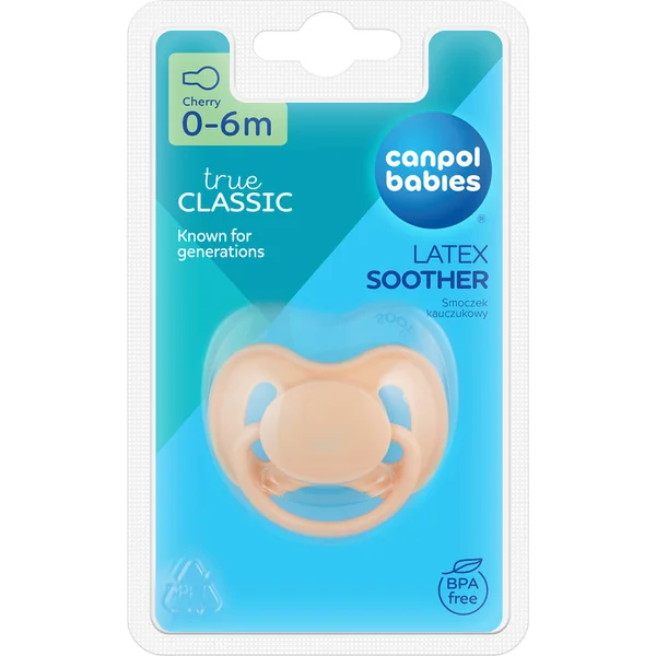 CANPOL BABIES Sucette en caoutchouc avec embout rond Nude 0-6m crème