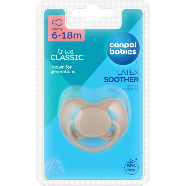 CANPOL BABIES Sucette en caoutchouc avec embout rond Nude 6-18m beige