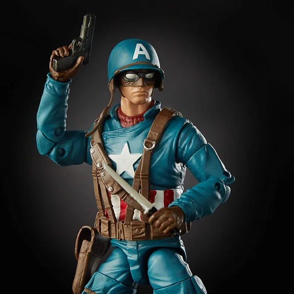 CAPTAIN AMERICA WITH MOTORCYCLE FIGURINE MARVEL LEGENDS 80TH HASBRO 15 CM