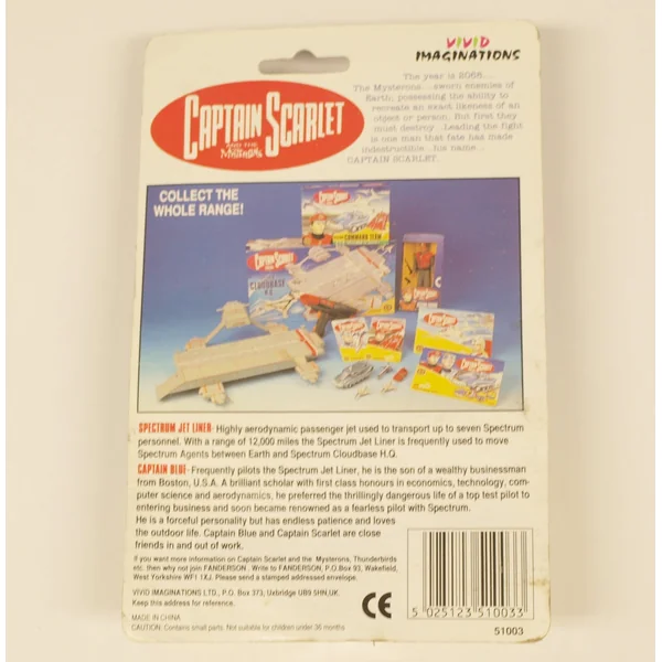 CAPTAIN SCARLET and the MYSTERONS: CAPTAIN BLUE'S SPECTRUM JET LINER - véhicule miniature 11 cm (occasion)