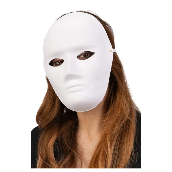 Carnival Toys - Pretend Professions - Large Paintable Face Mask - White - 6+ Years - DIY Creativity