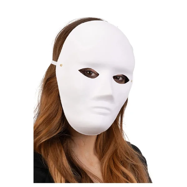 Carnival Toys - Pretend Professions - Large Paintable Face Mask - White - 6+ Years - DIY Creativity
