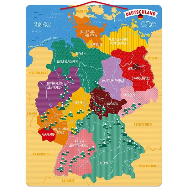 CARTE D'ALLEMAGNE MAGNÉTIQUE (BOIS)