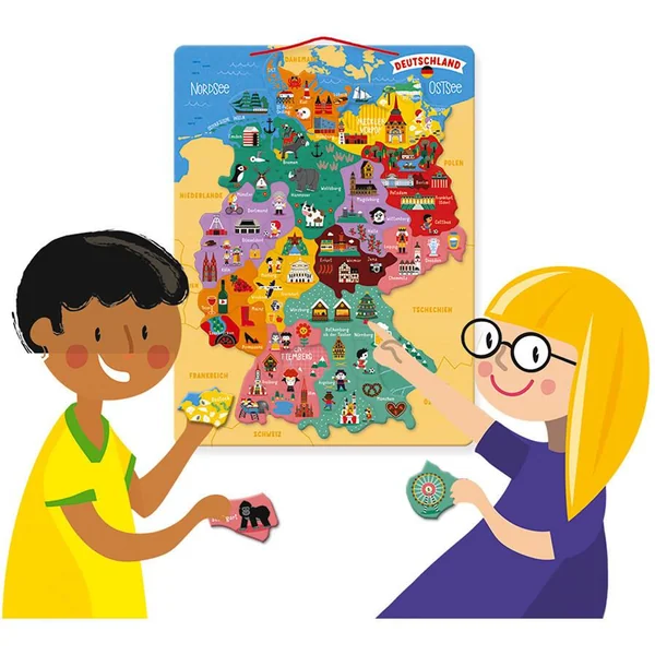 CARTE D'ALLEMAGNE MAGNÉTIQUE (BOIS)