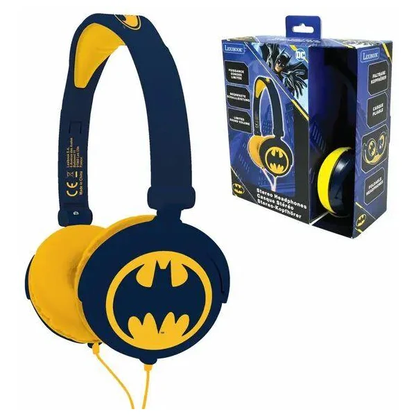 CASQUE STEREO FILAIRE PLIABLE AVEC LIMITATION DE VOLUME D'ECOUTE BATMAN